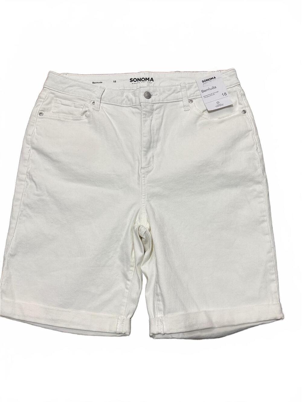 Sonoma White Bermuda Shorts Size 18 Relaxed Fit